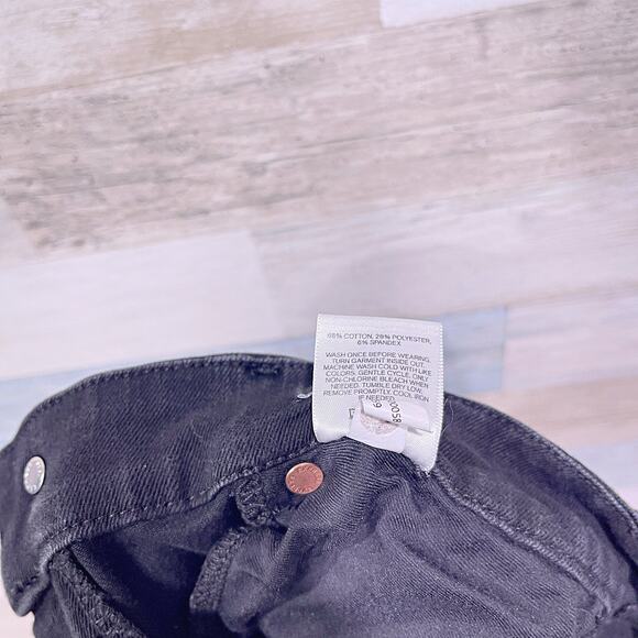 EXPRESS Super High Waisted Modern Straight Jeans Black Womens Small Short 4 - Picture 8 of 10